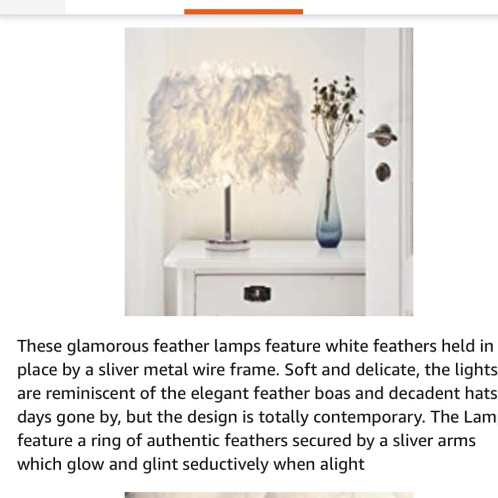 Feather Lamp White - Picture 9 of 10